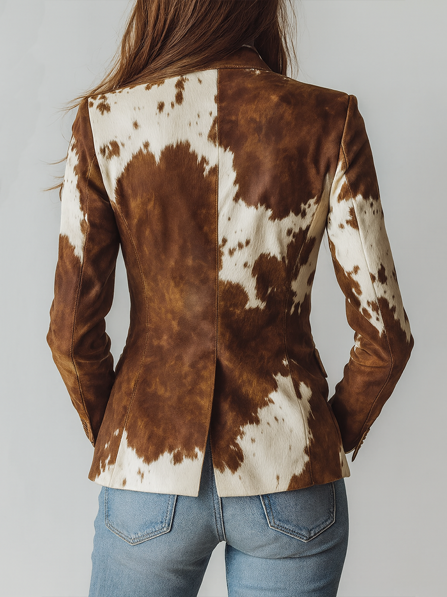 Hollis & June | Tasha Cow Print Blazer