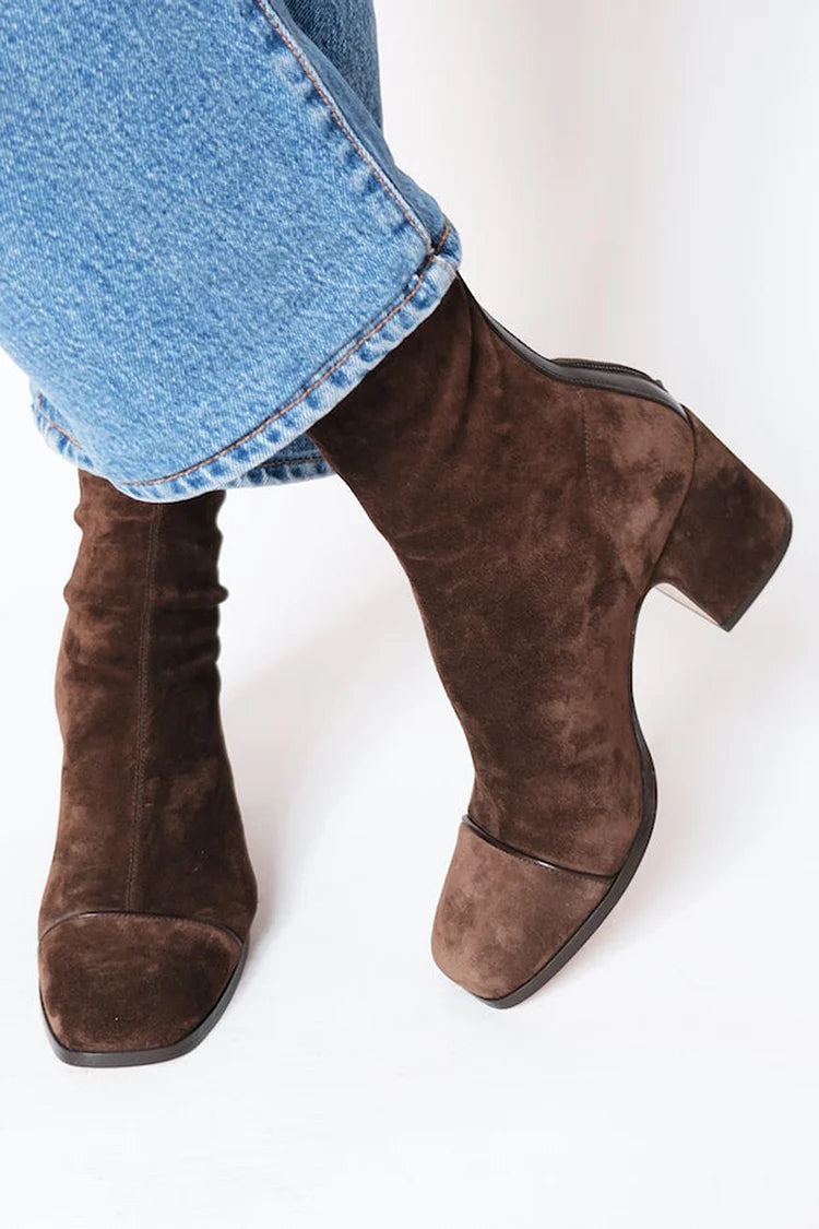 Hollis & June | Victoria Square-Toe Heeled Boots