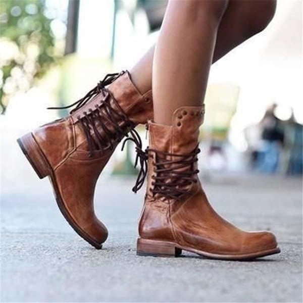 Hollis & June | Ciss Vintage Lace-Up Boots