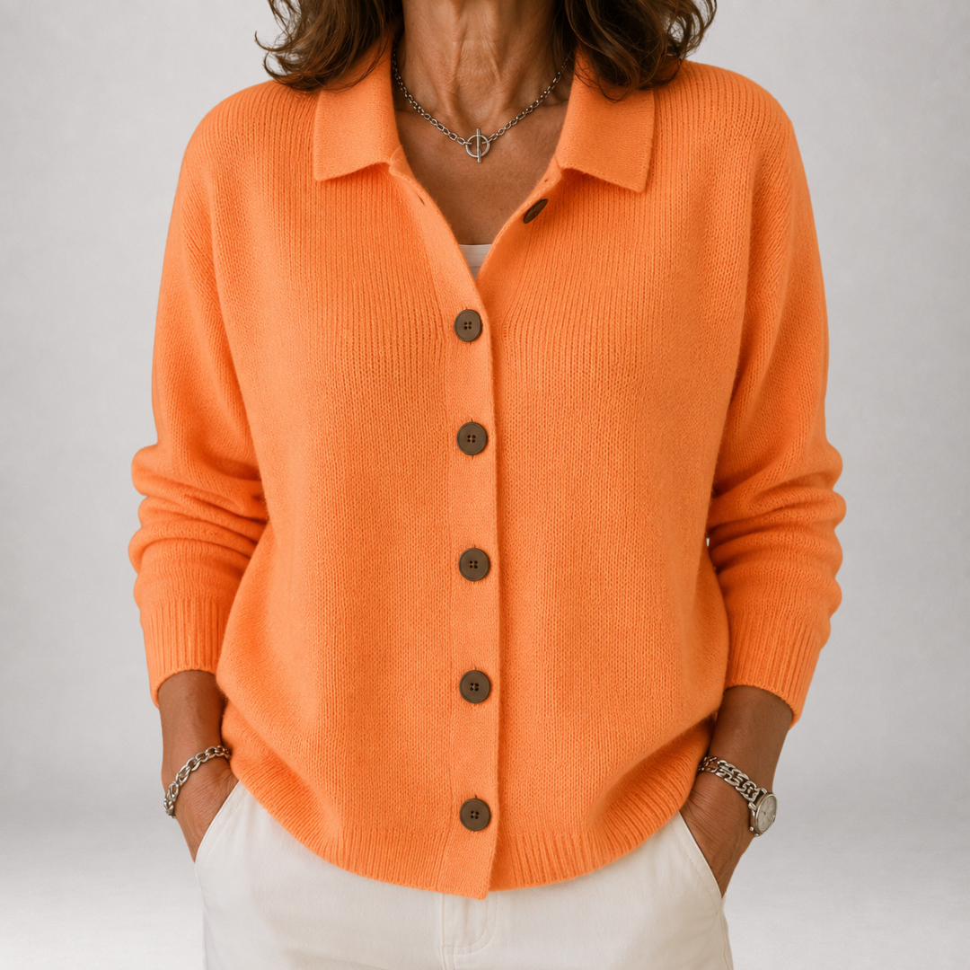 Hollis & June | Yvaine Polo Collar Button Cardigan