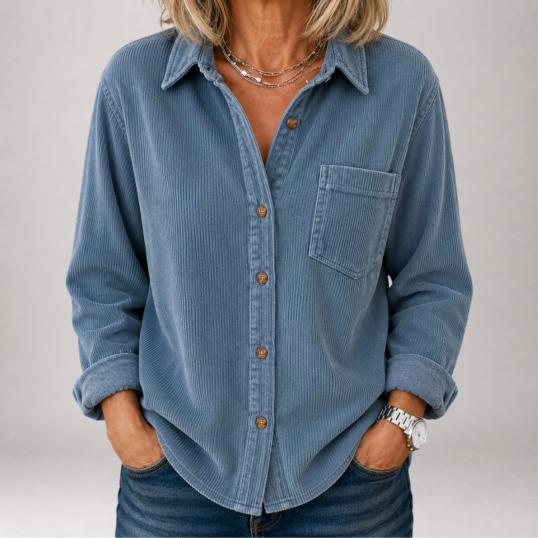 Hollis & June | Zelie Corduroy Pocket Shirt