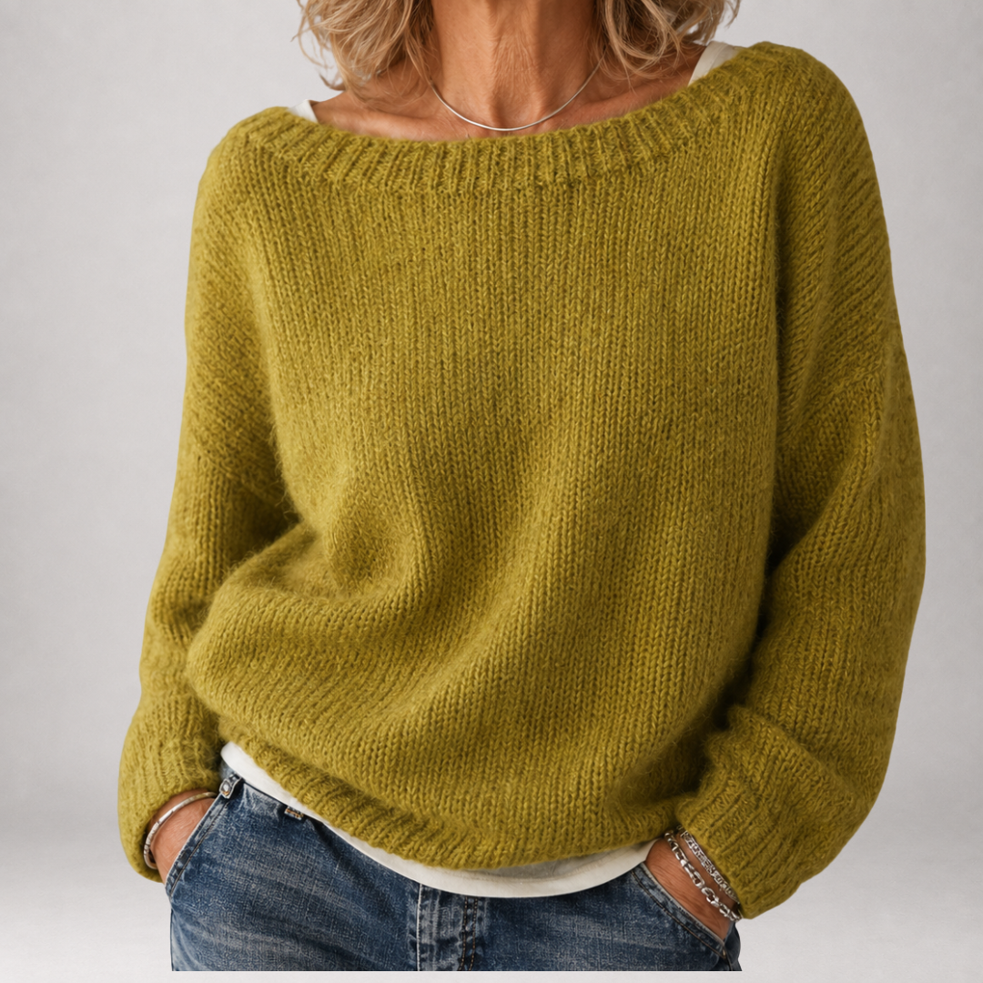 Hollis & June | Brienne Chunky Boat Neck Sweater