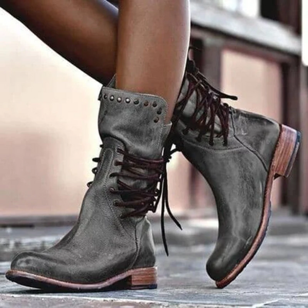 Hollis & June | Ciss Vintage Lace-Up Boots