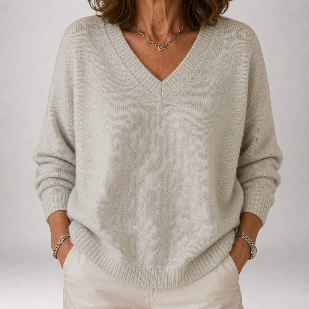 Hollis & June | Hesper Soft V-Neck Knit Sweater