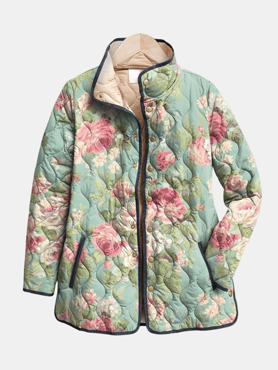 Hollis & June | Carys Retro Floral Quilted Jacket