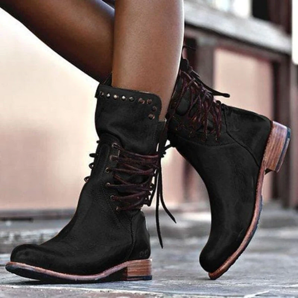 Hollis & June | Ciss Vintage Lace-Up Boots