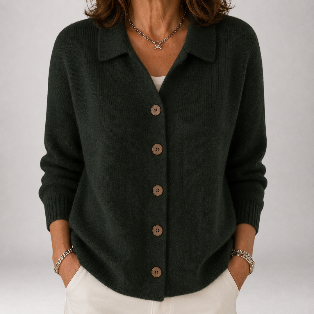 Hollis & June | Wrenley Polo Collar Knit Cardigan