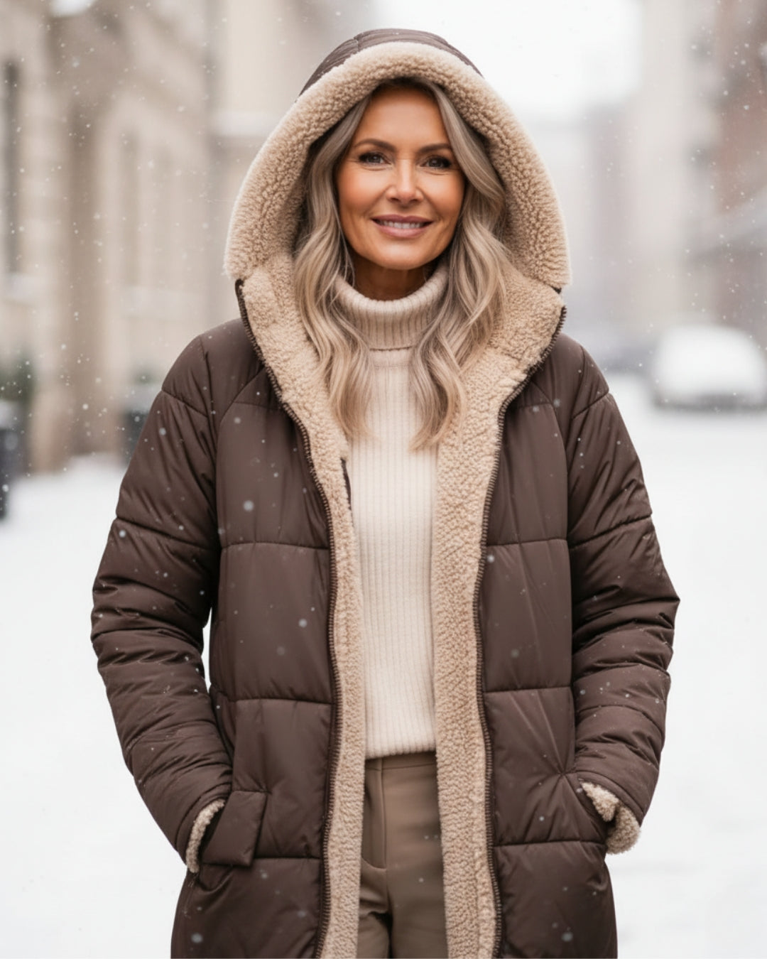 Hollis & June | Harper Reversible Sherpa Coat