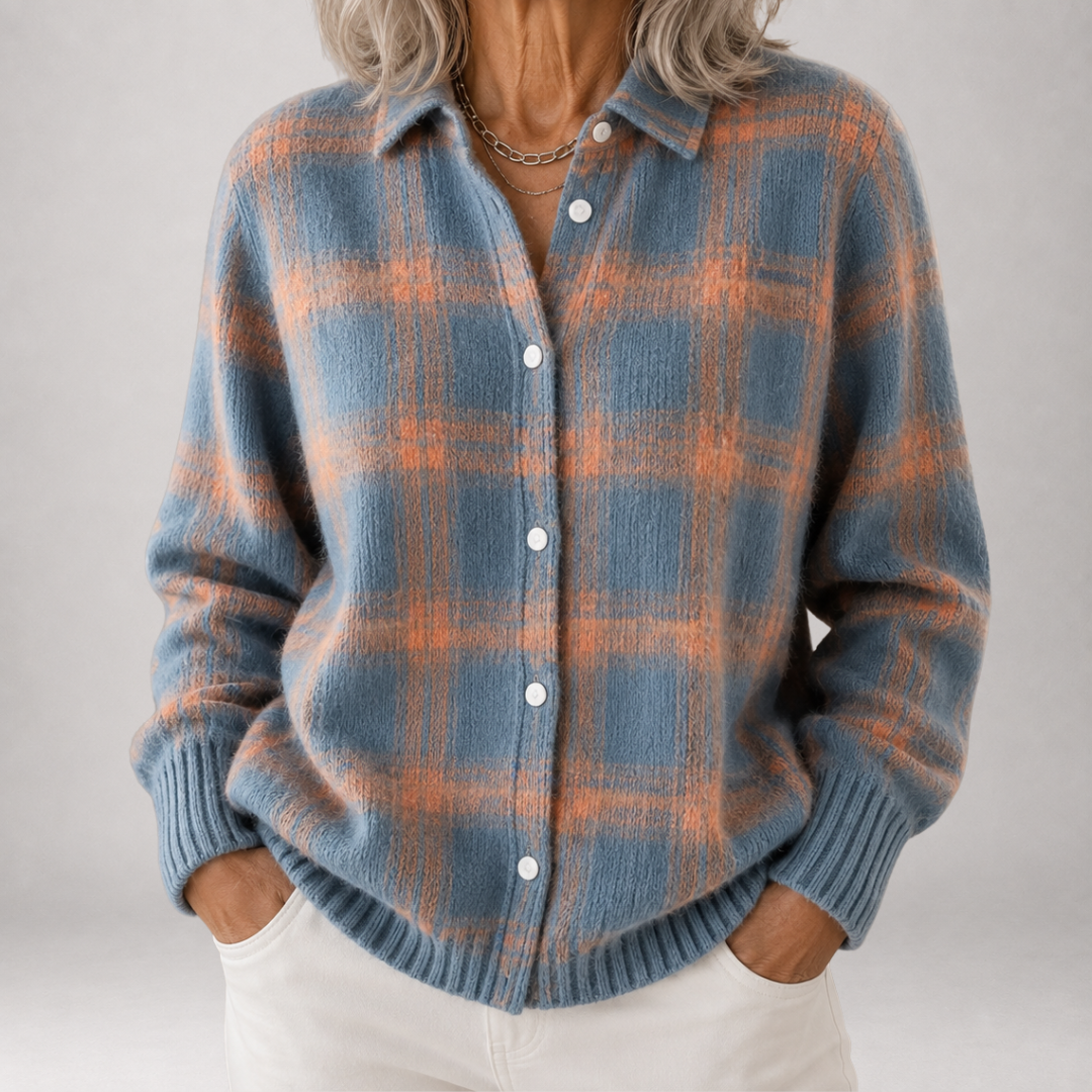 Hollis & June | Sabine Brushed Plaid Shirt Cardigan