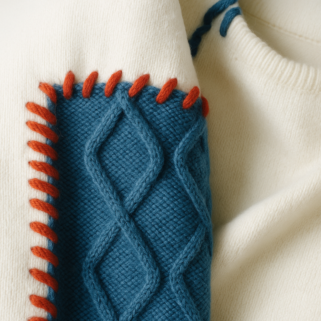 Hollis & June | Arty Patchwork Knit Sweater