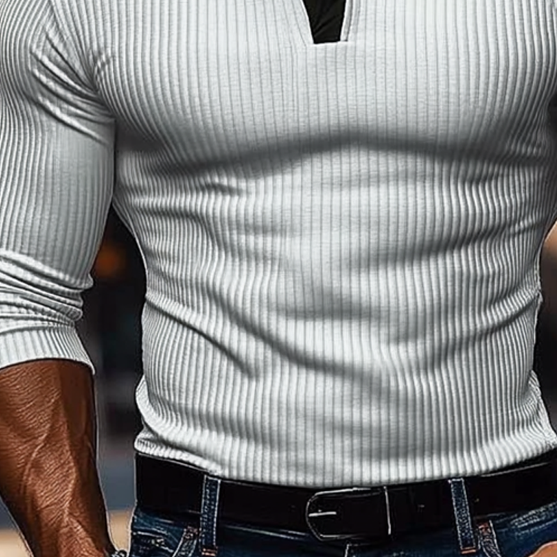Marek Striped Polo Knit