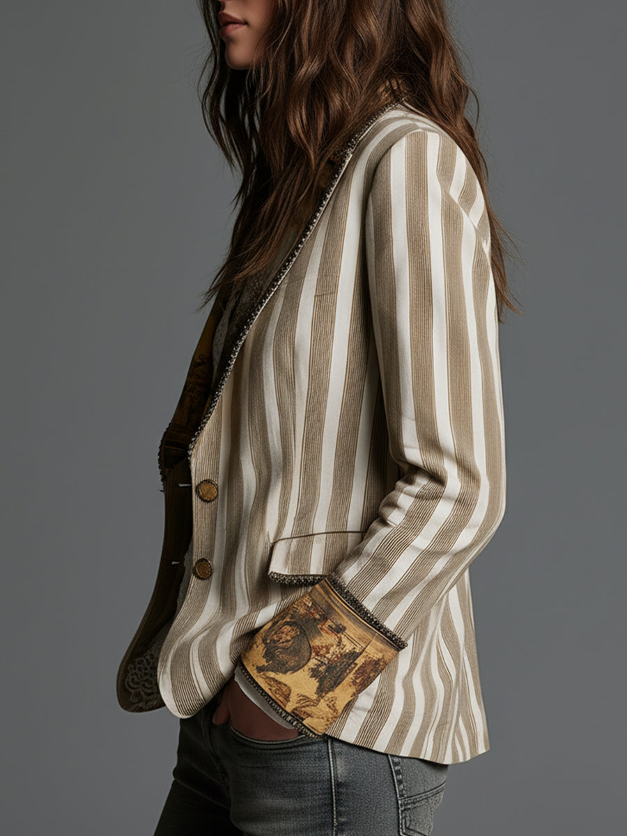 Hollis & June | Wendy Boho Striped Blazer