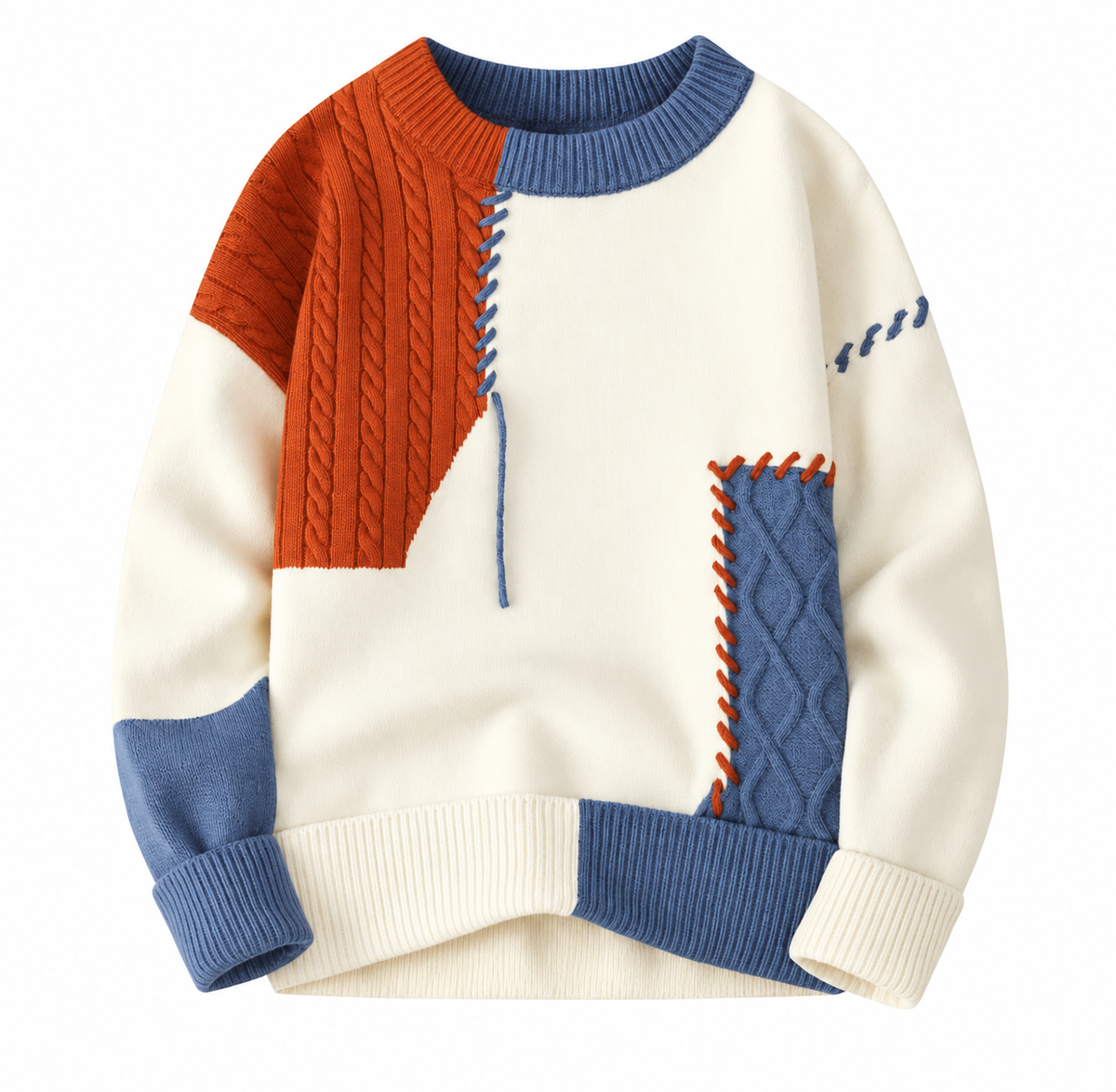 Hollis & June | Arty Patchwork Knit Sweater