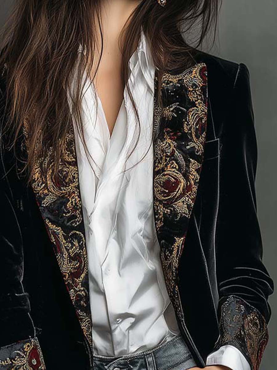 Hollis & June | Alana Baroque Slim-Fit Blazer