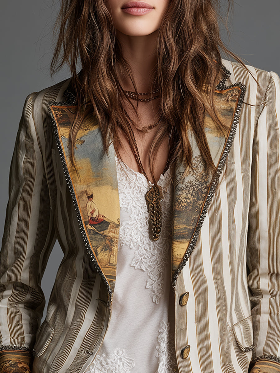 Hollis & June | Wendy Boho Striped Blazer