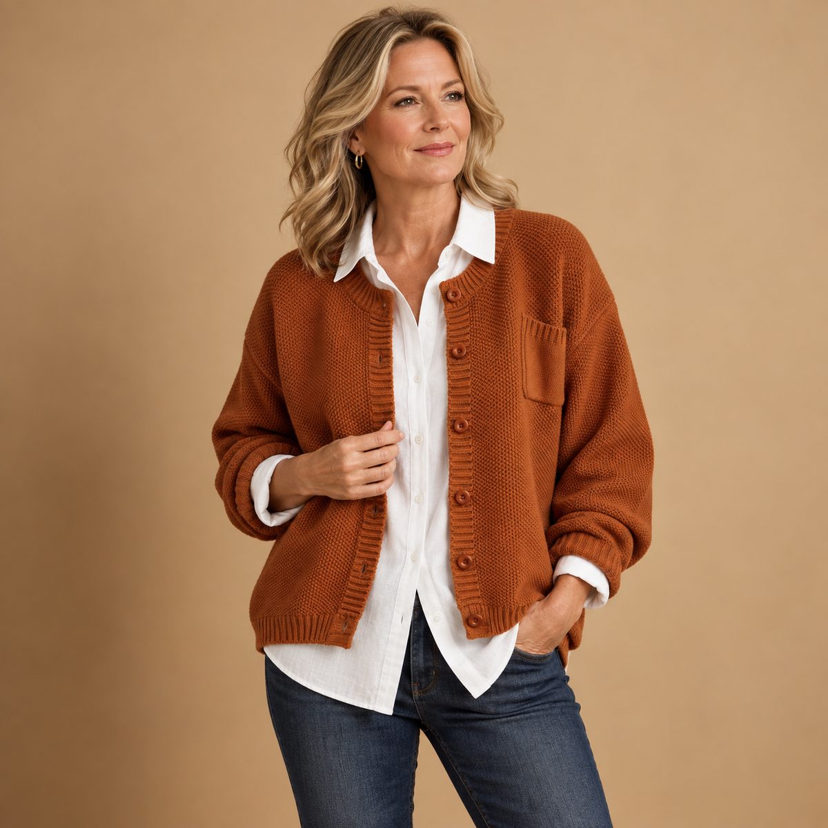 Hollis & June | Marivelle Classic Button Cardigan