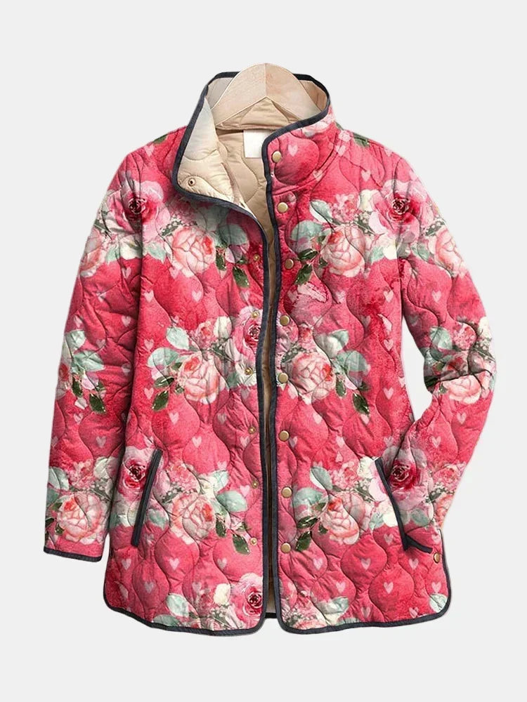 Hollis & June | Freya Pink Floral Quilted Jacket