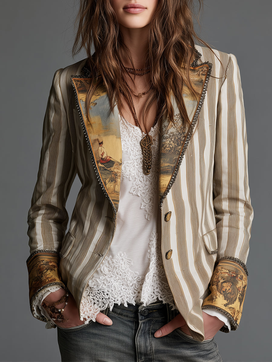 Hollis & June | Wendy Boho Striped Blazer