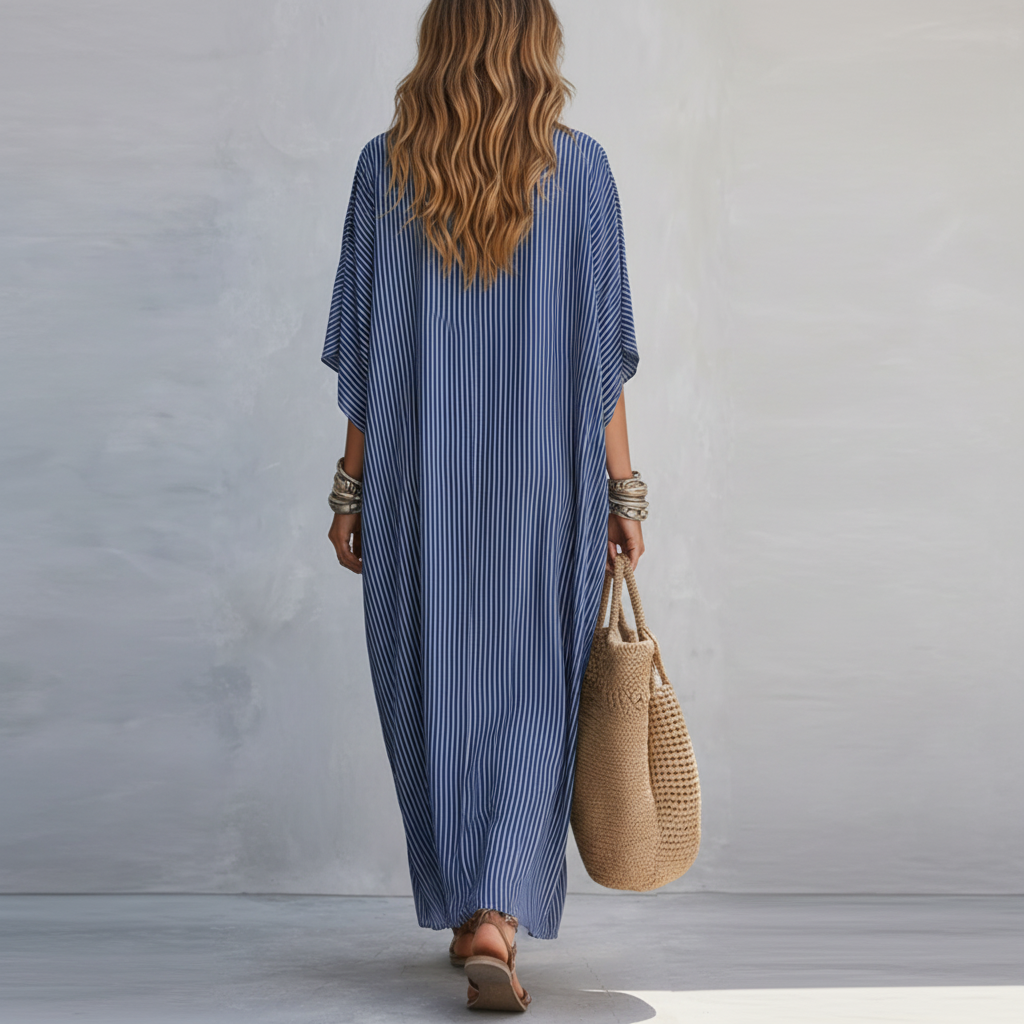 Aria Pinstripe Maxi Dress