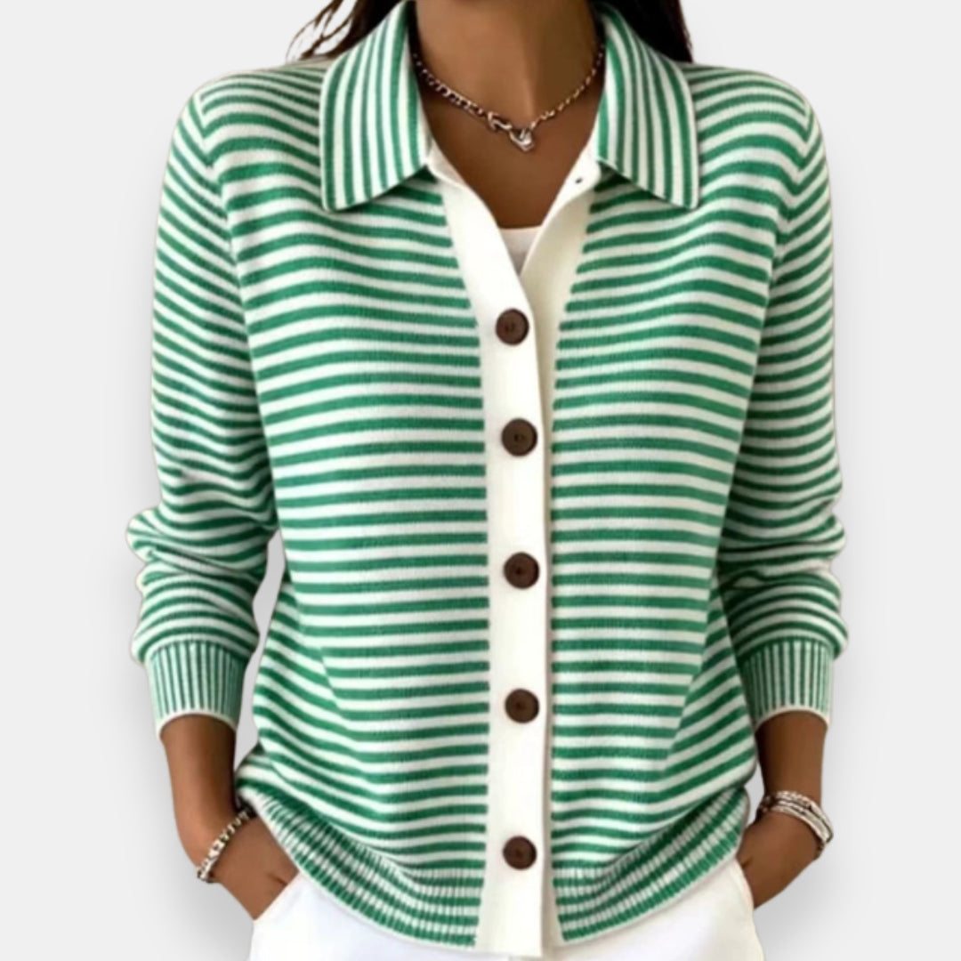 Hollis & June | Nola Striped Button Cardigan