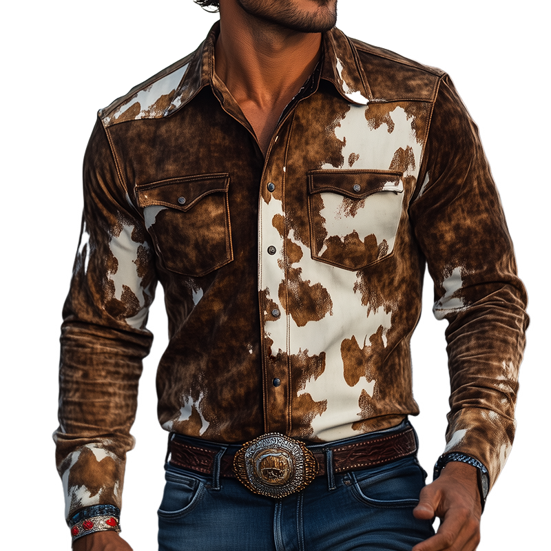 Blake Cow Print Suede Shirt
