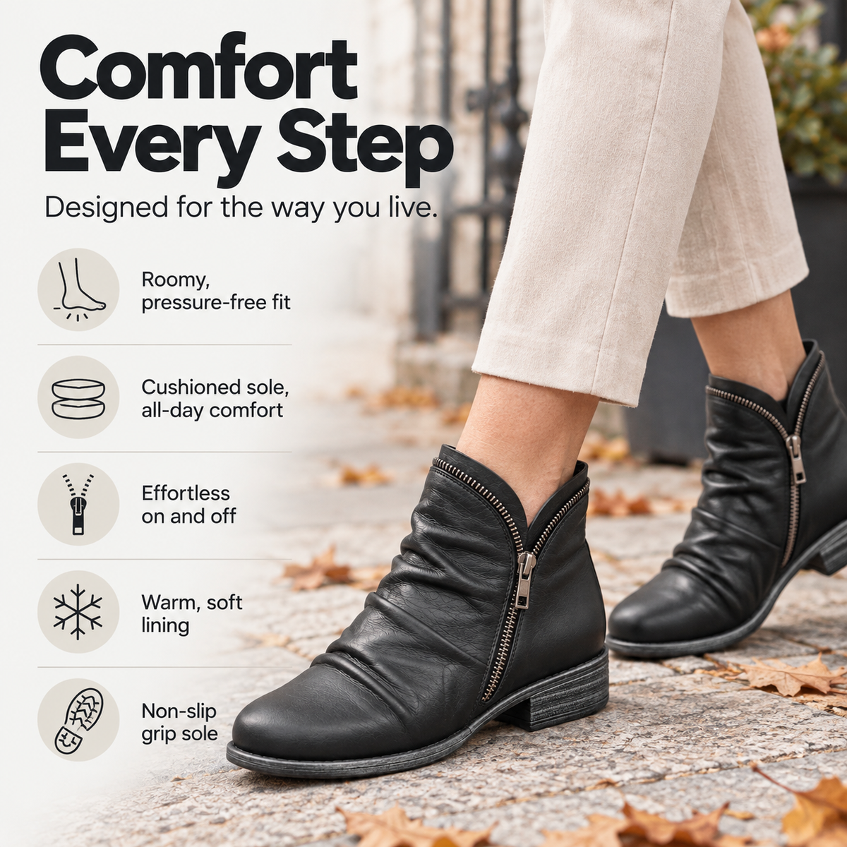 Hollis & June | Melinda Comfy Ankle Boots