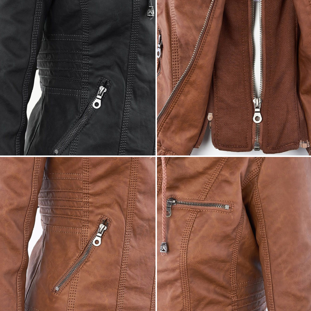 Hollis & June | Callista Hooded Moto Jacket