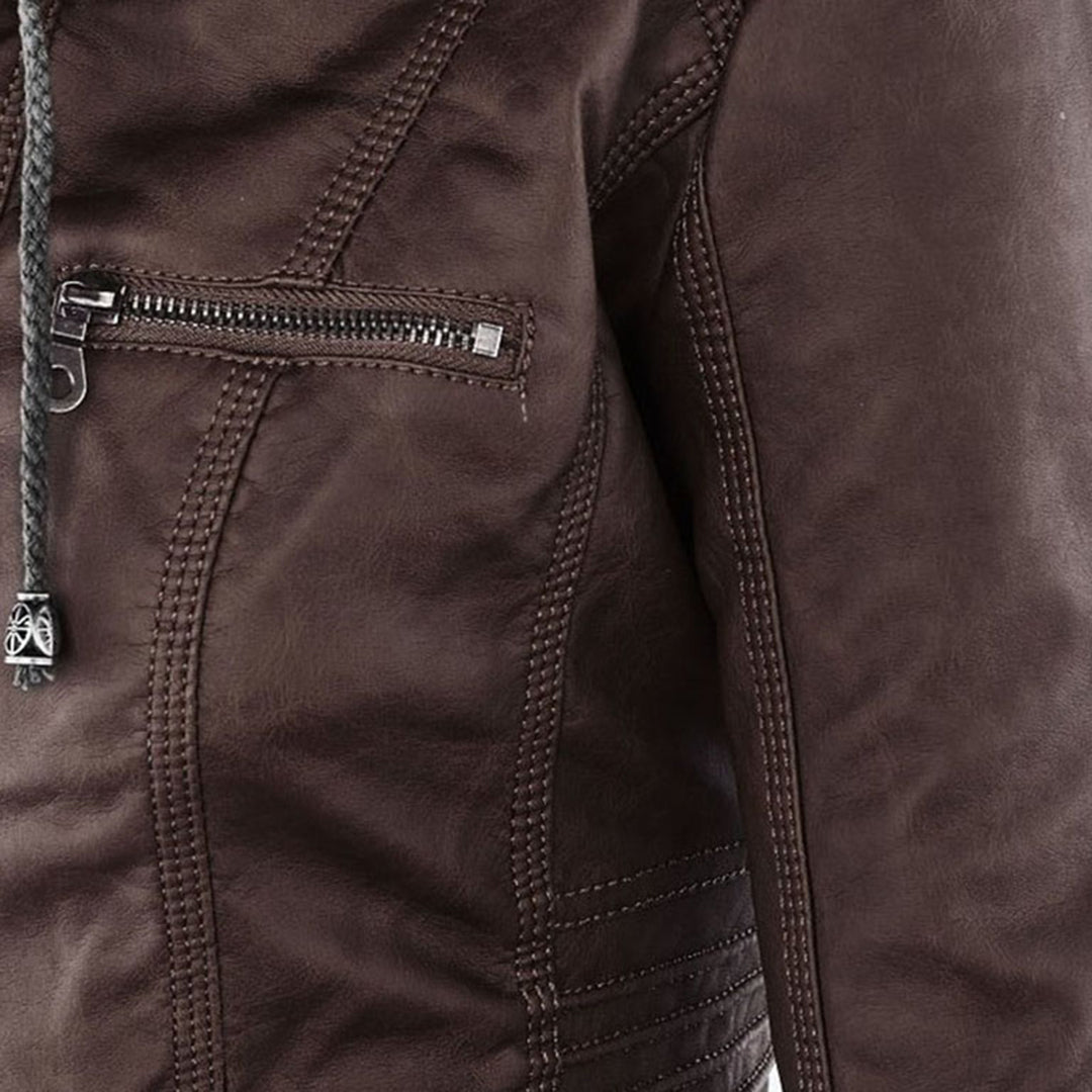 Hollis & June | Callista Hooded Moto Jacket