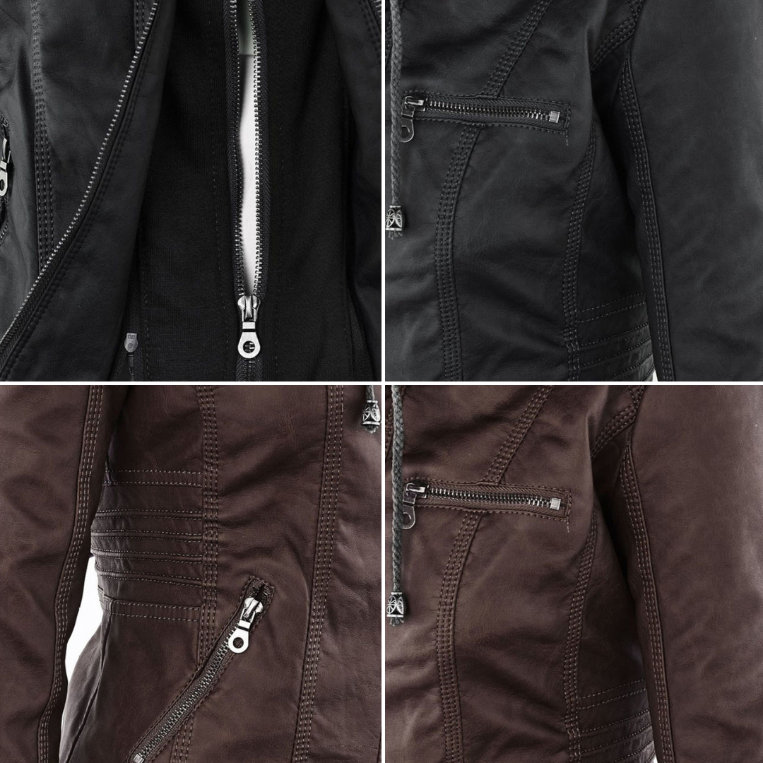 Hollis & June | Callista Hooded Moto Jacket