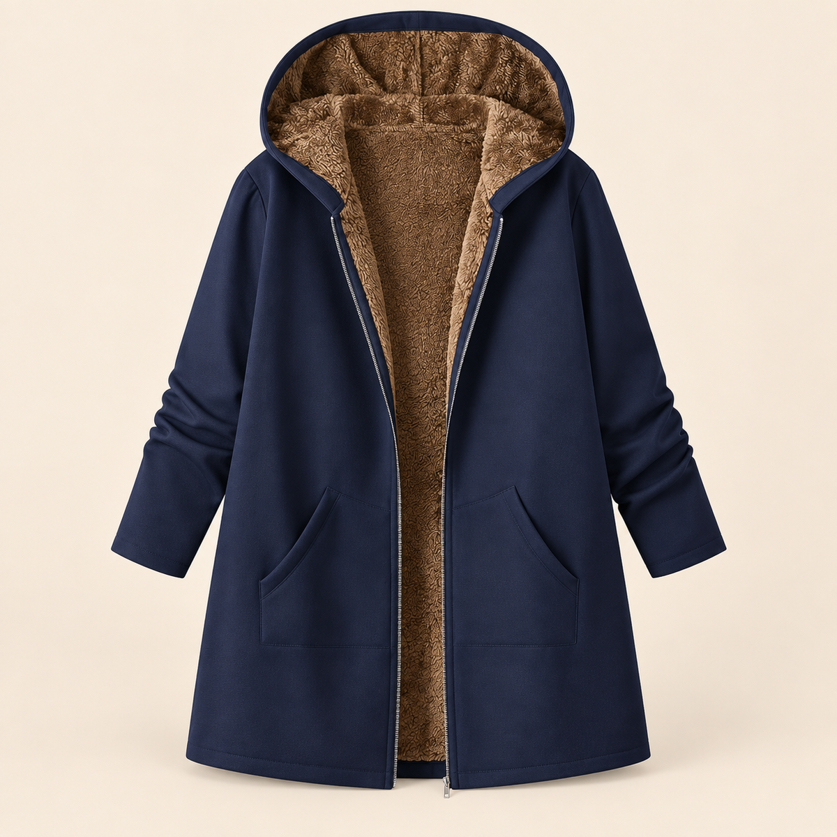 Hollis & June | Evelyn Sherpa-Lined Hooded Coat