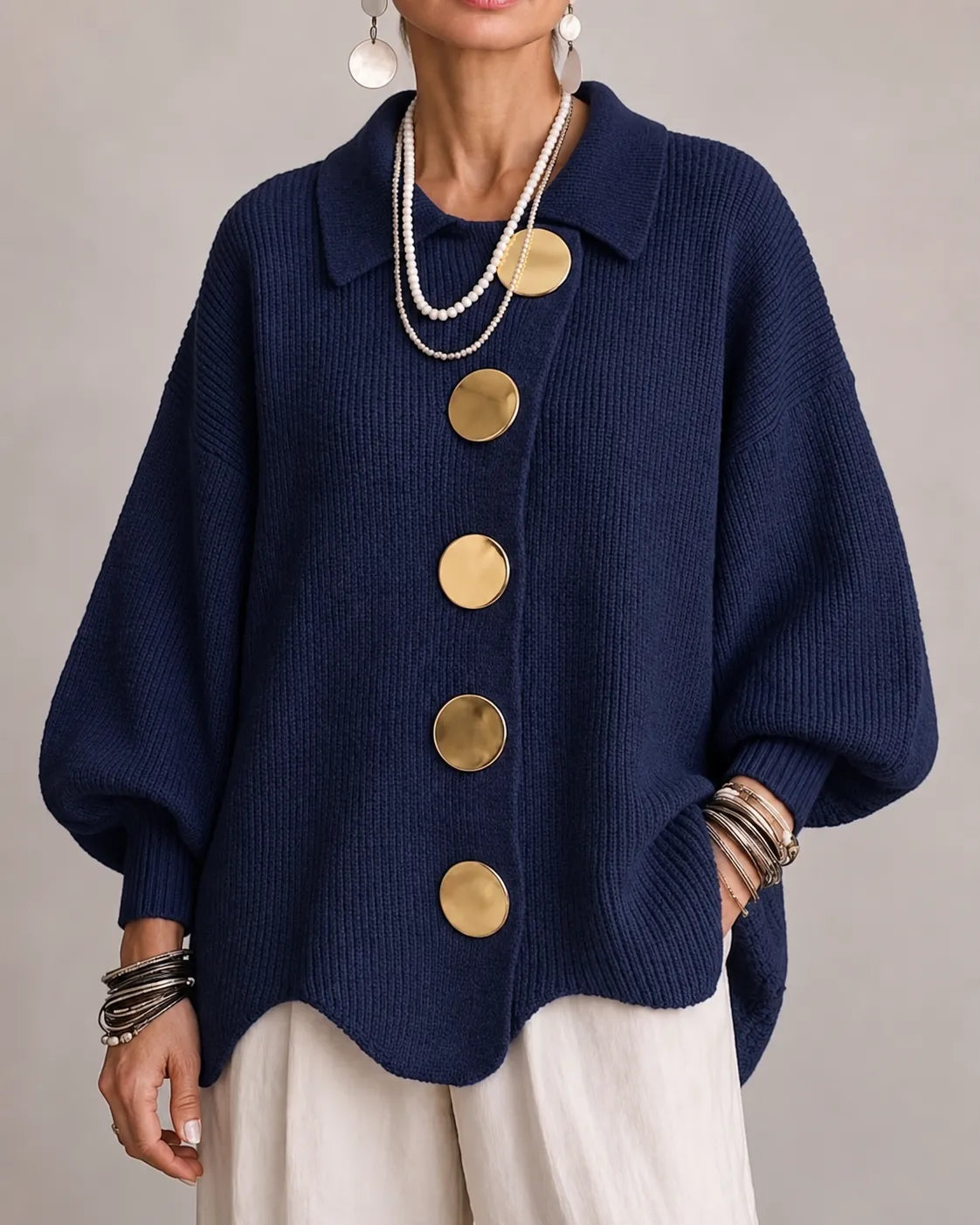 Hollis & June | Elara Oversized Button Knit Cardigan Hollis & June | Elara Oversized Button Knit Cardigan