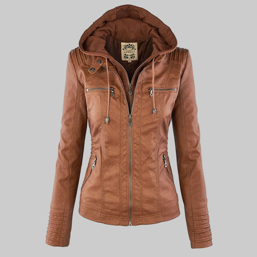 Hollis & June | Callista Hooded Moto Jacket