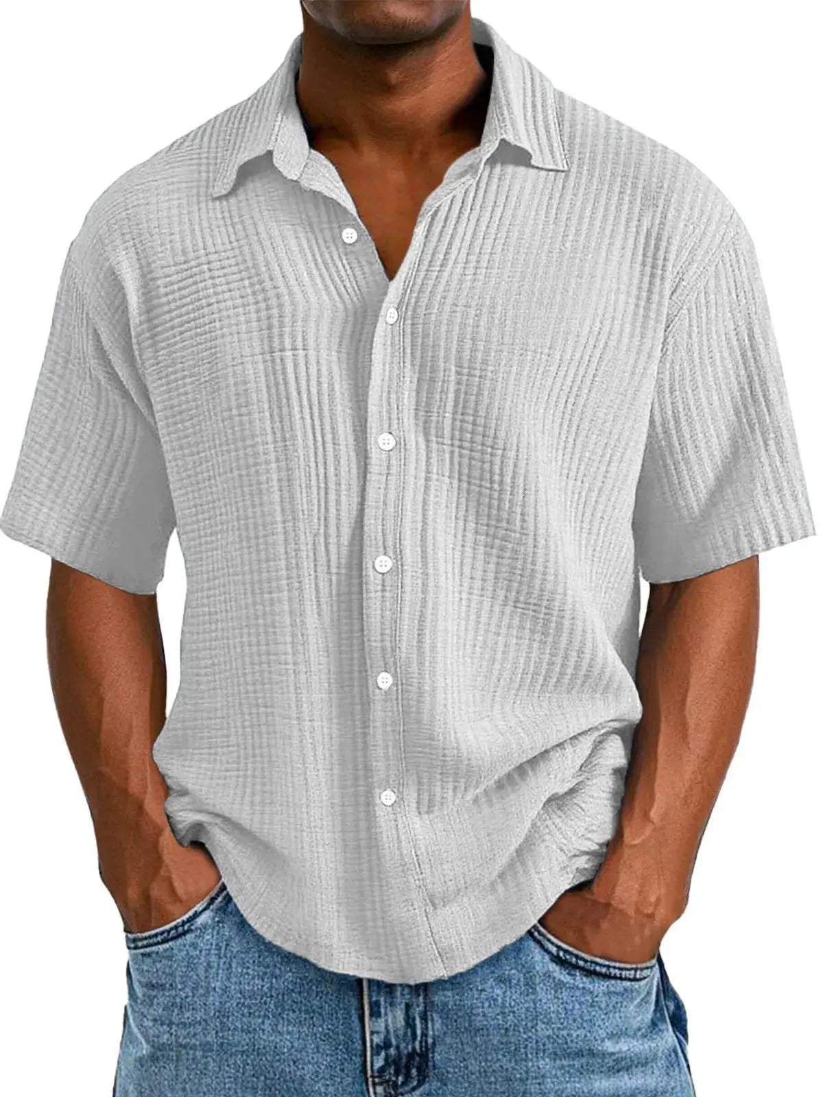 Hollis & June | Crinkle Short-Sleeve Shirt