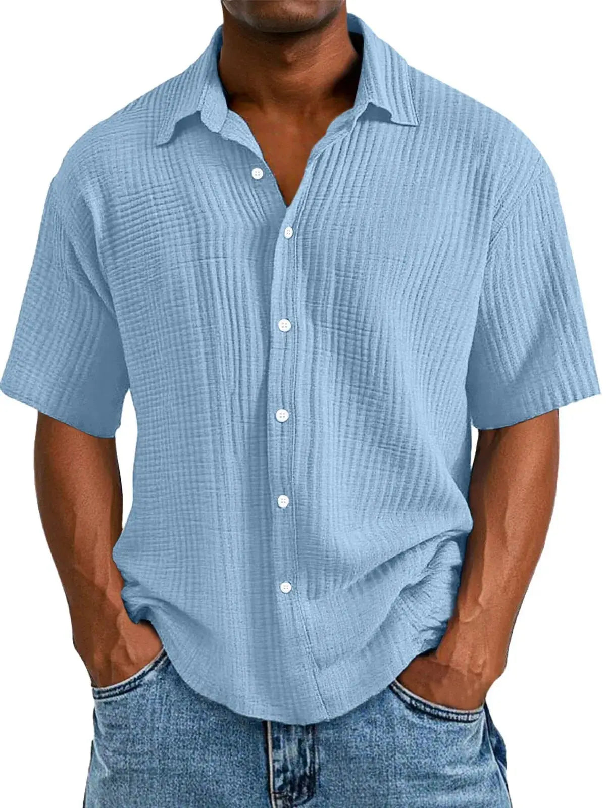 Hollis & June | Crinkle Short-Sleeve Shirt