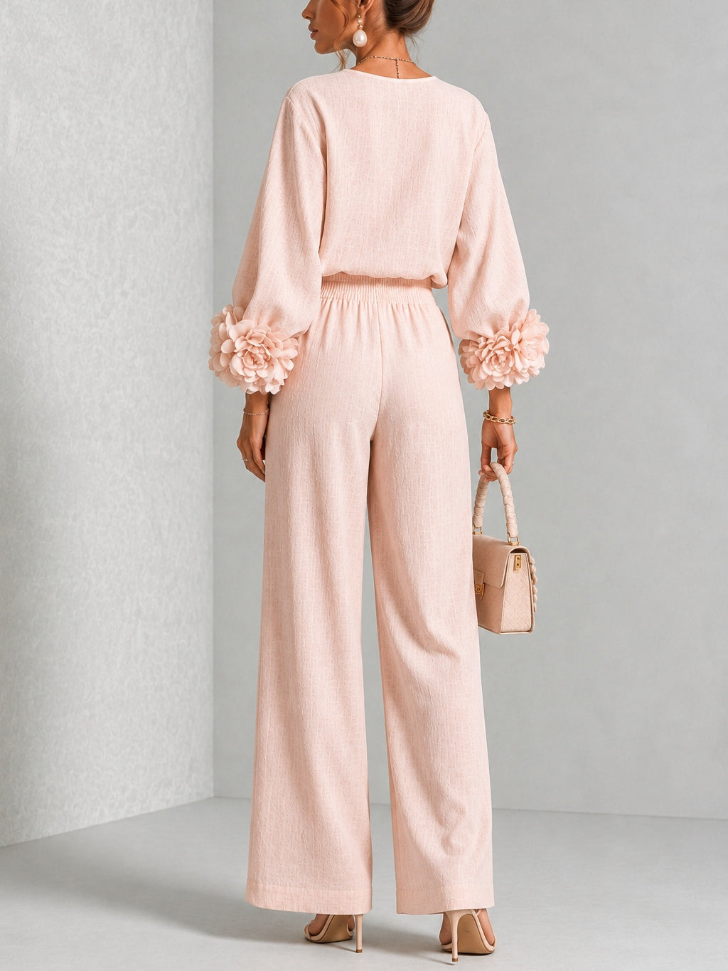 Hollis & June | Lenna Floral-Cuff Top & Trouser Set