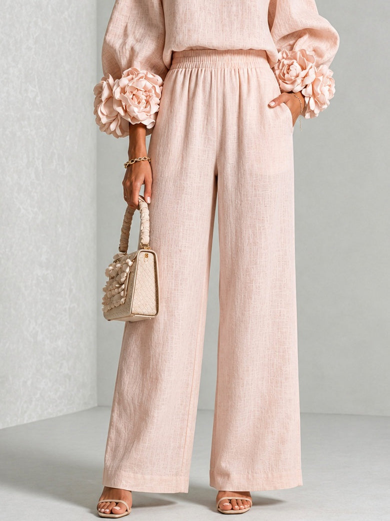 Hollis & June | Lenna Floral-Cuff Top & Trouser Set