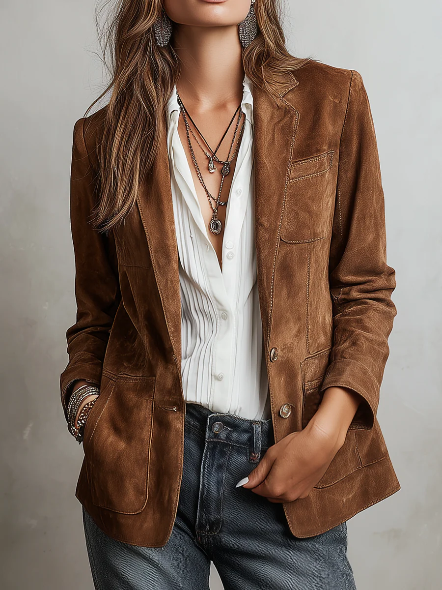 Hollis & June | Christine Vintage Brown Blazer
