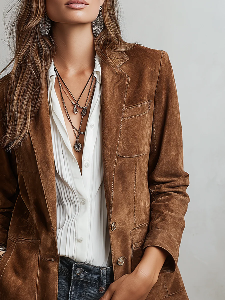 Hollis & June | Christine Vintage Brown Blazer
