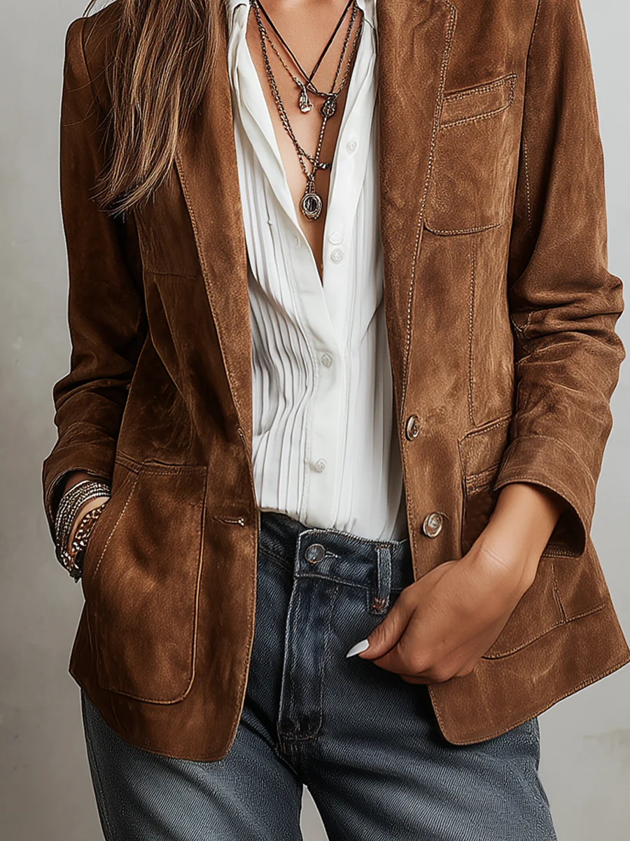 Hollis & June | Christine Vintage Brown Blazer