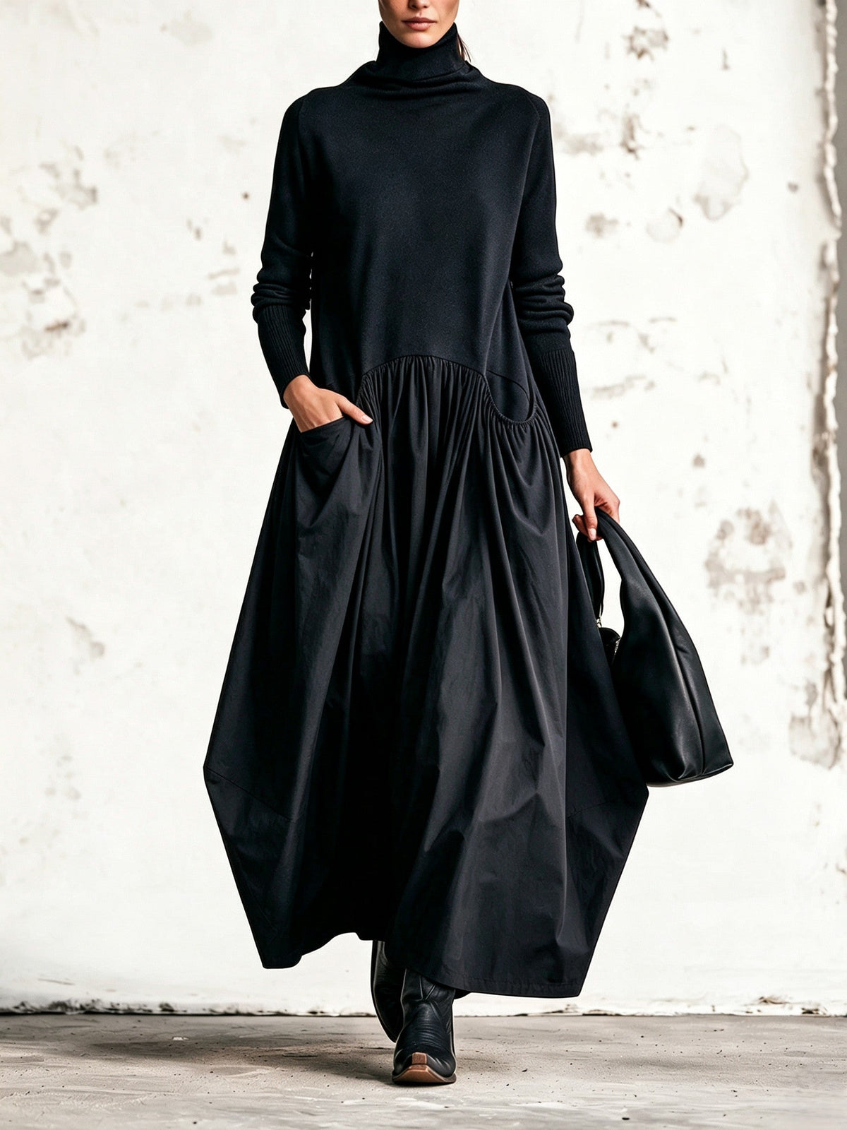 Hollis & June | Sloane High Neck Pocket Maxi Dress