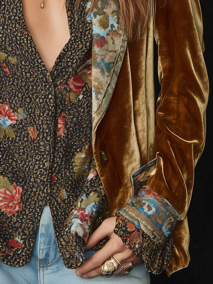 Hollis & June | Marissa Floral Patchwork Blazer