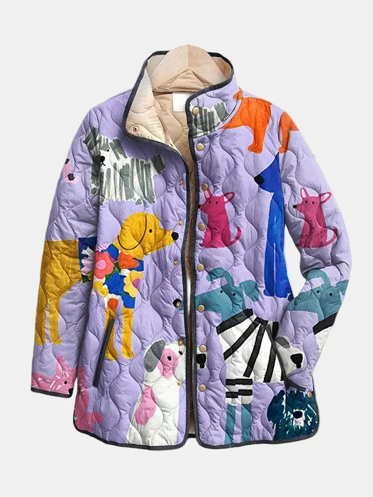 Hollis & June | Rhea Dog Print Quilted Jacket