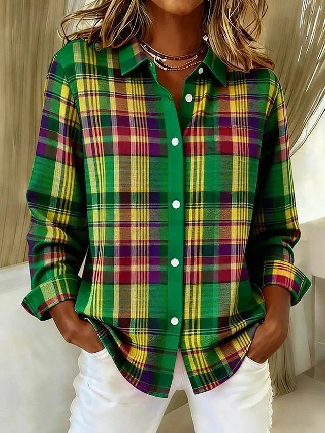 Hollis & June | Dulcie Vintage Plaid Blouse