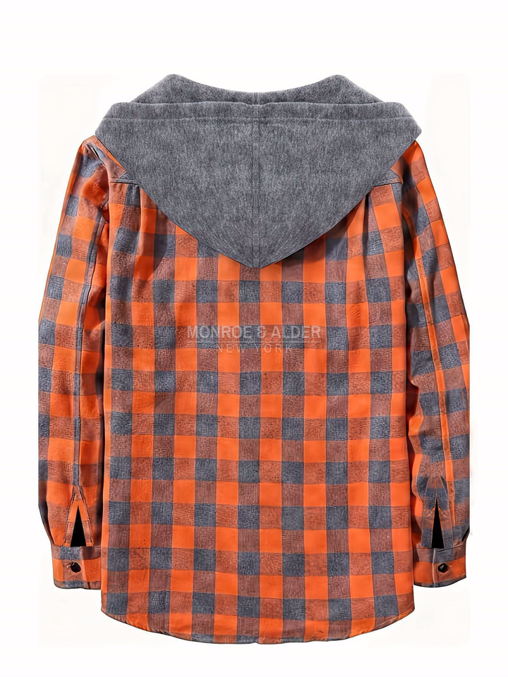Hollis & June | Dalton Hooded Plaid Shirt Jacket