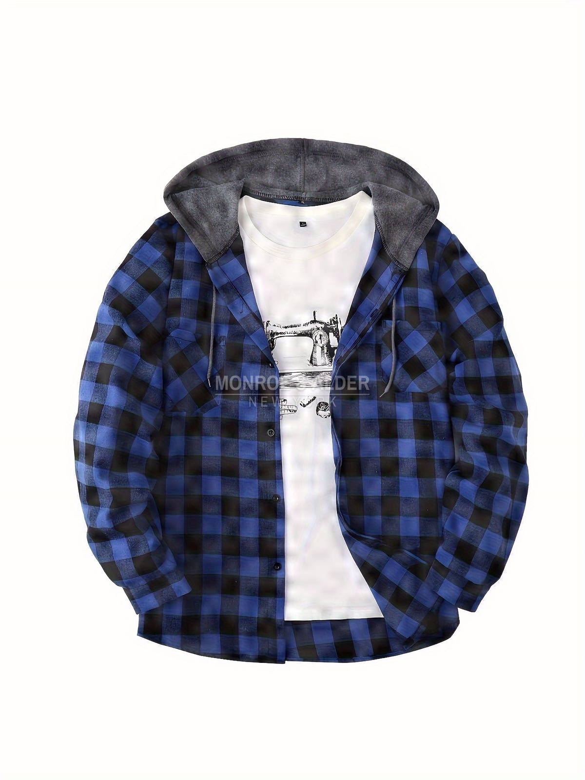 Hollis & June | Dalton Hooded Plaid Shirt Jacket