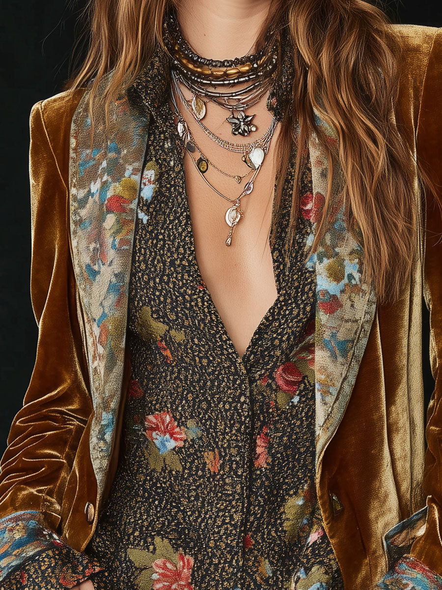 Hollis & June | Marissa Floral Patchwork Blazer