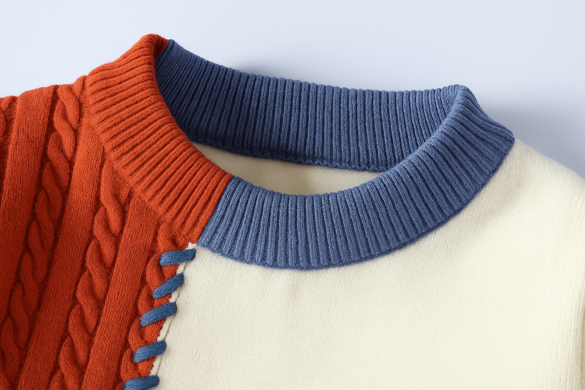 Hollis & June | Arty Patchwork Knit Sweater