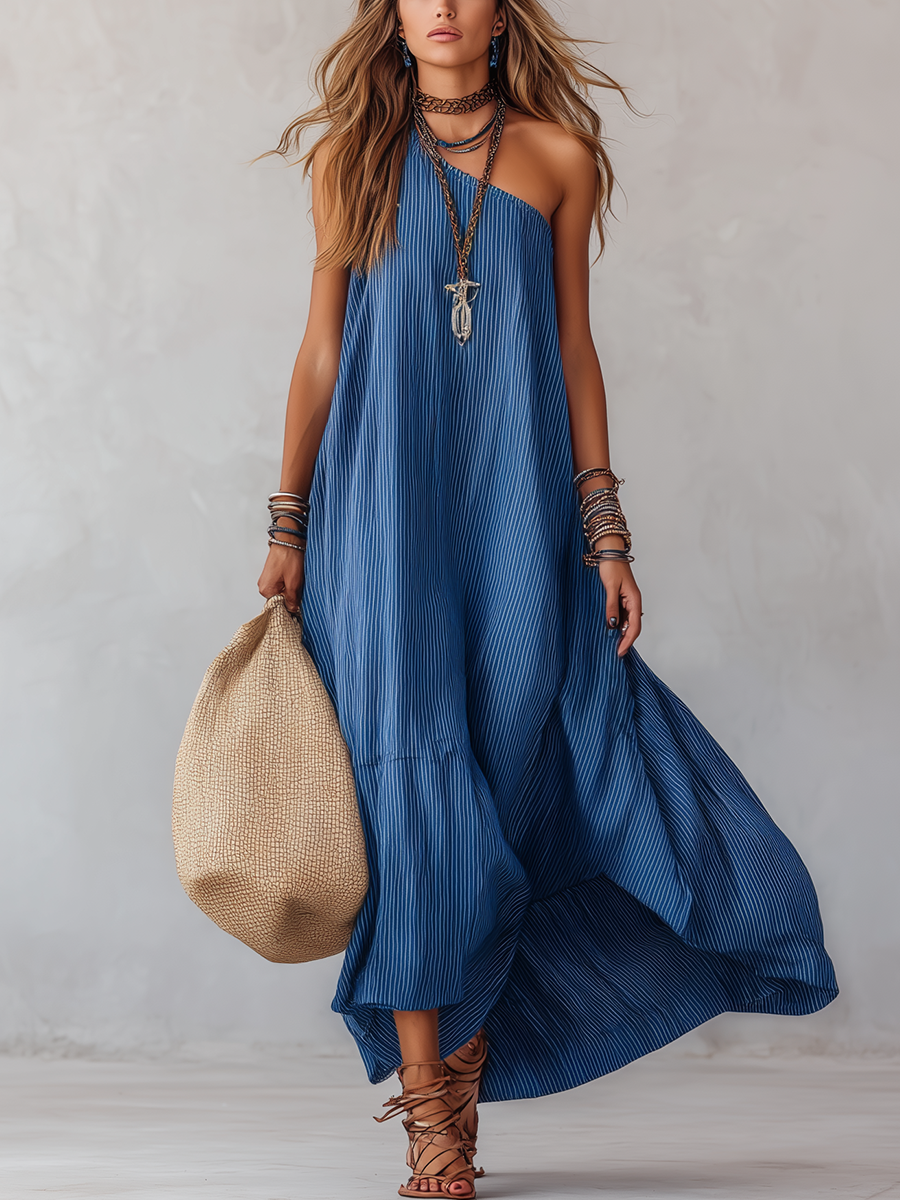 Azure Flow Maxi Dress