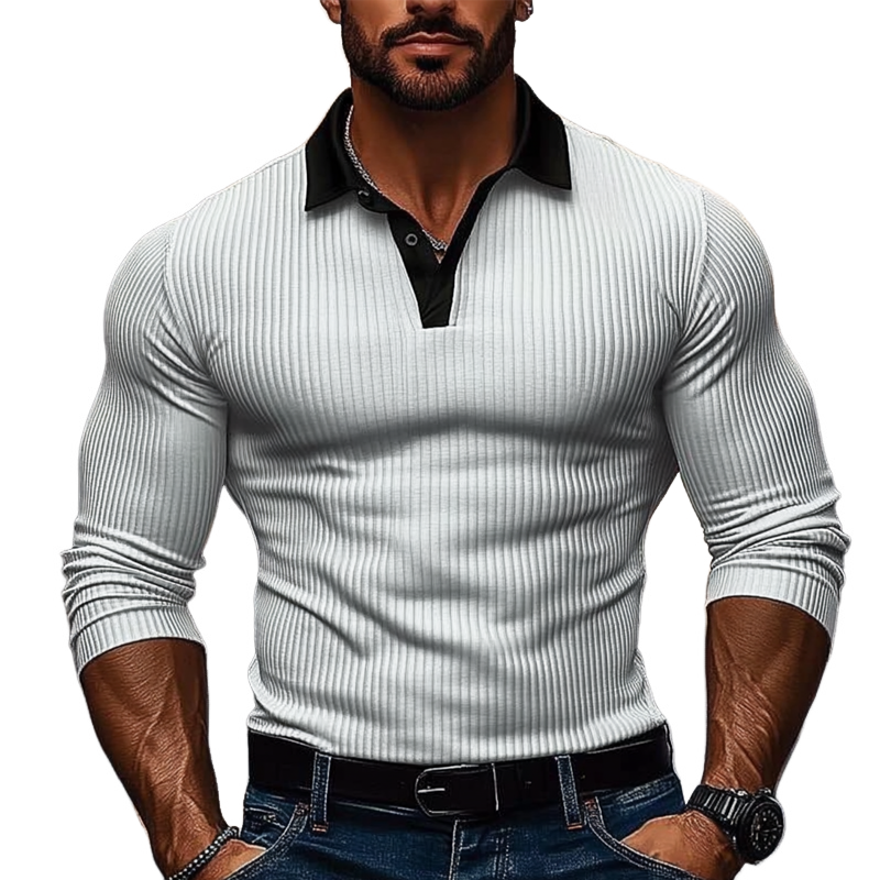Marek Striped Polo Knit