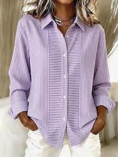 Hollis & June | Norelle Striped Button Front Blouse